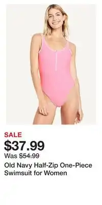Old Navy Old Navy Half-Zip One-Piece Swimsuit for Women offer