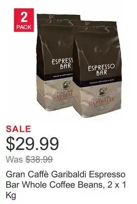 Costco Gran Caffè Garibaldi Espresso Bar Whole Coffee Beans, 2 x 1 Kg offer