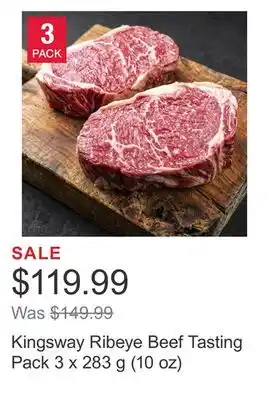 Costco Kingsway Ribeye Beef Tasting Pack 3 x 283 g (10 oz) offer