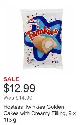 Costco Hostess Twinkies Golden Cakes with Creamy Filling, 9 x 113 g offer