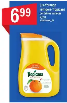 Maxi jus d'orange réfrigéré Tropicana, 2,63 L offer