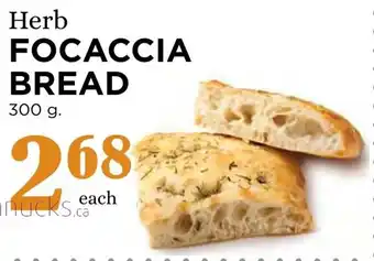 Pemberton Valley Supermarket Herb FOCACCIA BREAD 300g offer