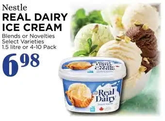 Nestle REAL DAIRY ICE CREAM Blends or Novelties Select Varieties 1.5 litre or 4-10 Pack