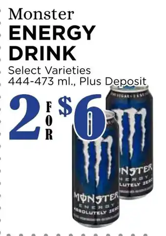 Pemberton Valley Supermarket Monster ENERGY DRINK Select Varieties 444-473ml offer