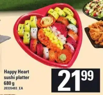 Loblaws Happy Heart sushi platter 680g offer