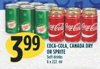Marché Adonis COCA-COLA, CANADA DRY OR SPRITE Soft drinks offer