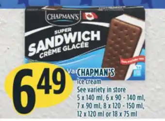 Marché Adonis CHAPMAN'S Ice cream offer