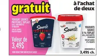 Metro YOGOURTS SOURCE 0 % YOPLAIT | YOPLAIT SOURCE 0 % YOGURTS offer