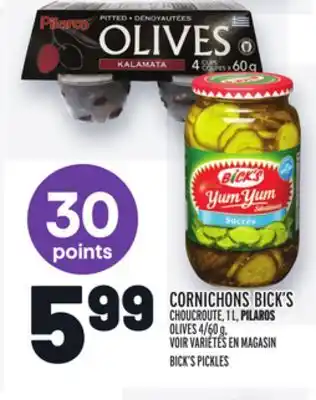 Metro CORNICHONS BICK'S | BICK'S PICKLES offer