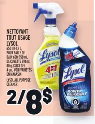 Metro NETTOYANT TOUT USAGE LYSOL | LYSOL ALL PURPOSE CLEANER offer