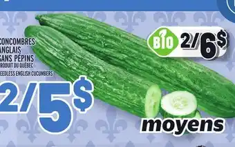 Metro CONCOMBRES ANGLAIS SANS PÉPINS | SEEDLESS ENGLISH CUCUMBERS offer