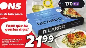 IGA RICARDO FROZEN SEAFOOD LASAGNA offer
