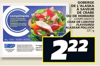 IGA COMPLIMENTS CRAB OR LOBSTER FLAVOURED ALASKAN POLLOCK offer