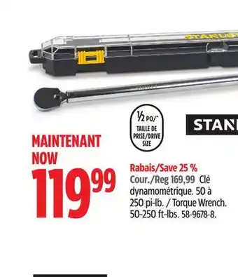 Canadian Tire Stanley Torque Wrench offer