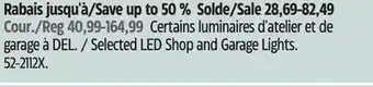 Canadian Tire NOMA Selected LED Shop and Garage Lights offer