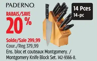 Canadian Tire Paderno Montgomery Knife Block Set offer