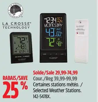 Canadian Tire La Crosse Selected Weather Stations offer