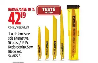 Canadian Tire DEWALT 16-Pc Reciprocating Saw Blade Set offer