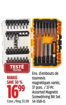 Canadian Tire DEWALT 37-Pc Assorted Magnetic Screwdriving Bit Set offer