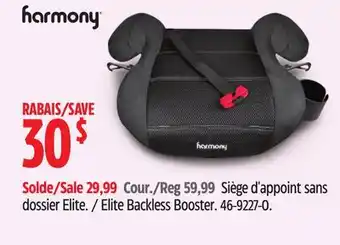 Canadian Tire Harmony Elite Backless Booster offer