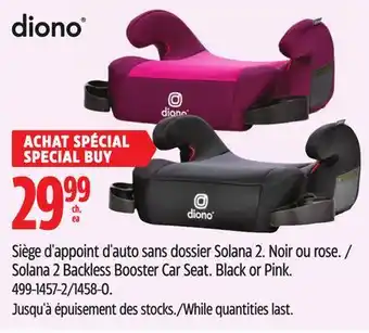 Canadian Tire Diono Solana 2 Backless Booster Car Seat offer