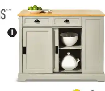 Canadian Tire CANVAS Olsen Kitchen Island with Folding Leaf offer