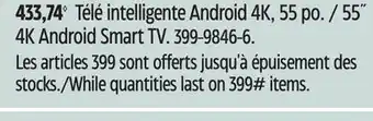 Canadian Tire Skyworth 55 4K Android Smart TV offer