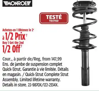 Canadian Tire MONROE Quick-Strut Complete Strut Assembly offer