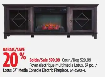 Canadian Tire CANVAS Lotus 67 Media Console Electric Fireplace offer