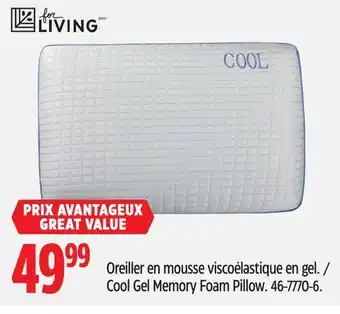 Canadian Tire For Living Cool Gel Memory Foam Pillow offer