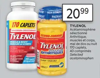 Brunet TYLENOL Acétaminophène sélectionné Arthritique, muscles et corps, mal de dos ou nuit offer