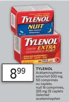 Brunet TYLENOL Acétaminophène extra fort 500 mg, 50 comprimés ou caplets, nuit 16 comprimés 325 mg 32 caplets offer
