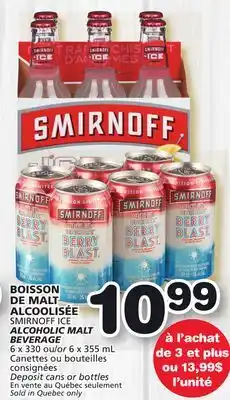Marches Tradition SMIRNOFF ICE ALCOHOLIC MALT BEVERAGE offer
