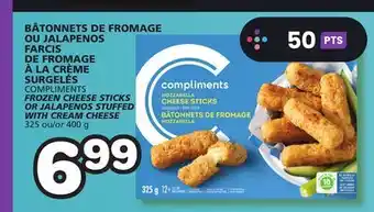 Marches Tradition COMPLIMENTS FROZEN CHEESE STICKS OR JALAPENOS STUFFED WITH CREAM CHEESE offer