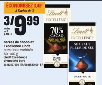 Provigo barres de chocolat Excellence Lindt offer