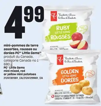 Provigo mini-pommes de terre assorties, rousses ou dorées PC Little Gems offer
