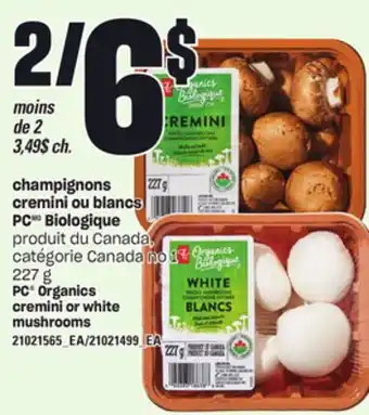 Provigo champignons cremini ou blancs PC Biologique offer