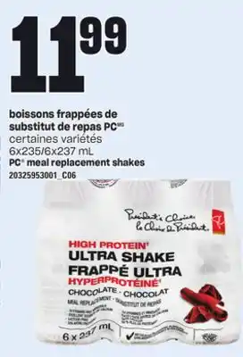Provigo BOISSONS FRAPPÉES DE SUBSTITUT DE REPAS PC, 6x235/6x237 mL offer