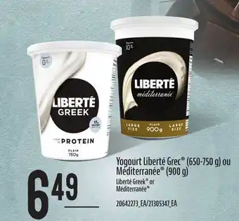 Provigo YOGOURT LIBERTÉ GREC (650-750 G) OU MÉDITERRANÉE (900 G) offer