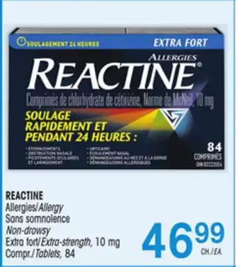 Uniprix REACTINE Allergies/Allergy Sans somnolence Non-drowsy Extra fort/Extra-strength, 10 mg offer