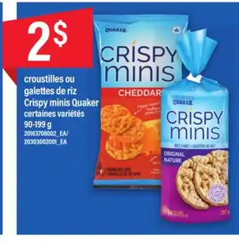 Maxi CROUSTILLES OU GALETTES DE RIZ CRISPY MINIS QUAKER, 90-199 g offer