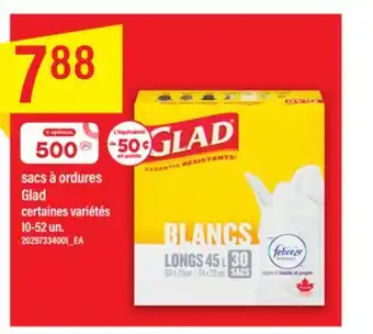 Maxi SACS À ORDURES GLAD 10-52 UN offer