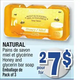 Jean Coutu NATURAL Honey and glycerin bar soap offer