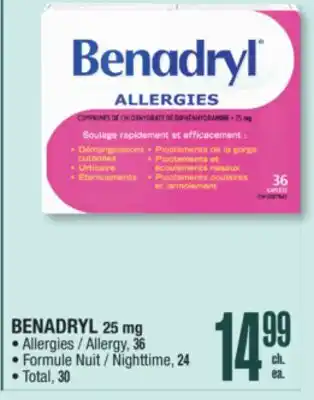 Jean Coutu BENADRYL 25 mg offer
