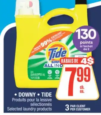 Jean Coutu DOWNY, TIDE Selected laundry products offer