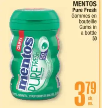 Jean Coutu MENTOS Pure Fresh Gums in a bottle offer