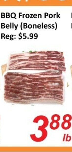 Fresh Win Foodmart BBQ Frozen Pork Belly offer