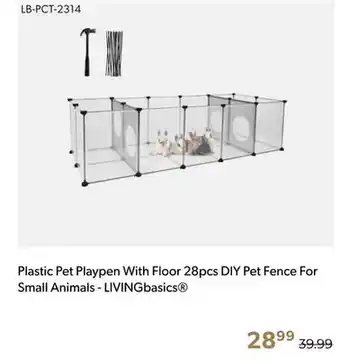 Shopper+ Plastic Pet Playpen With Floor 28pcs DIY Pet Fence For Small Animals - LIVINGbasics offer