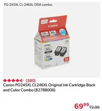 Shopper+ Canon PG245XL CL246XL Original Ink Cartridge Black and Color Combo (8278B006) offer