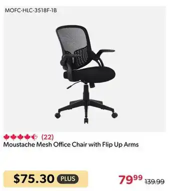 Shopper+ Moustache Mesh Office Chair with Flip Up Arms offer